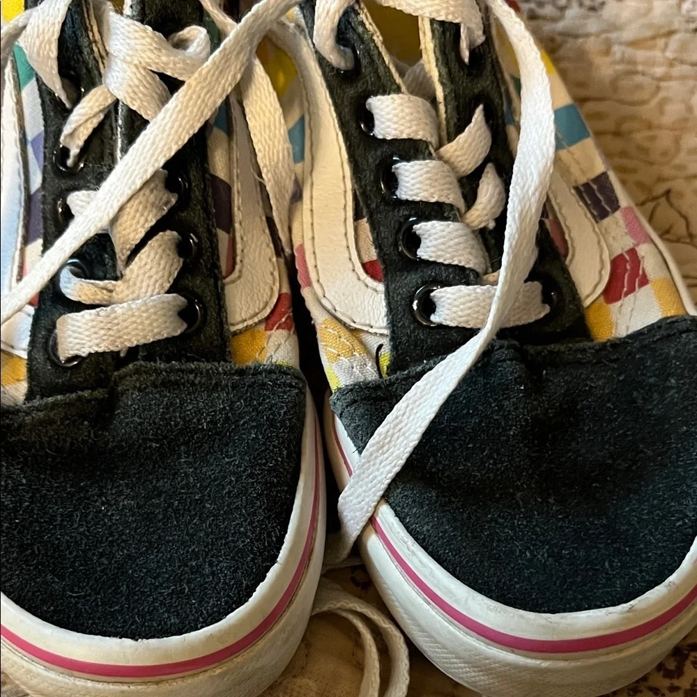 Vans off the Wall Kids Checkered Sneakers Size 13